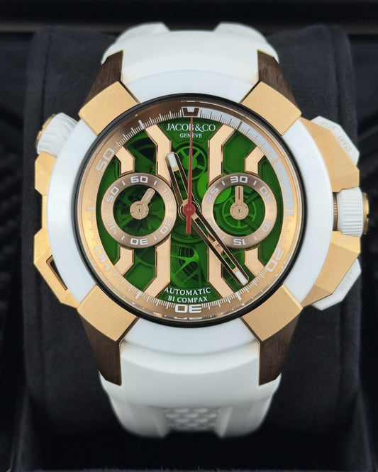 Jacob & Co. Epic X Chrono R/G Green dial - 47mm - Ref; EC312.42.PB.GN.AHB4D