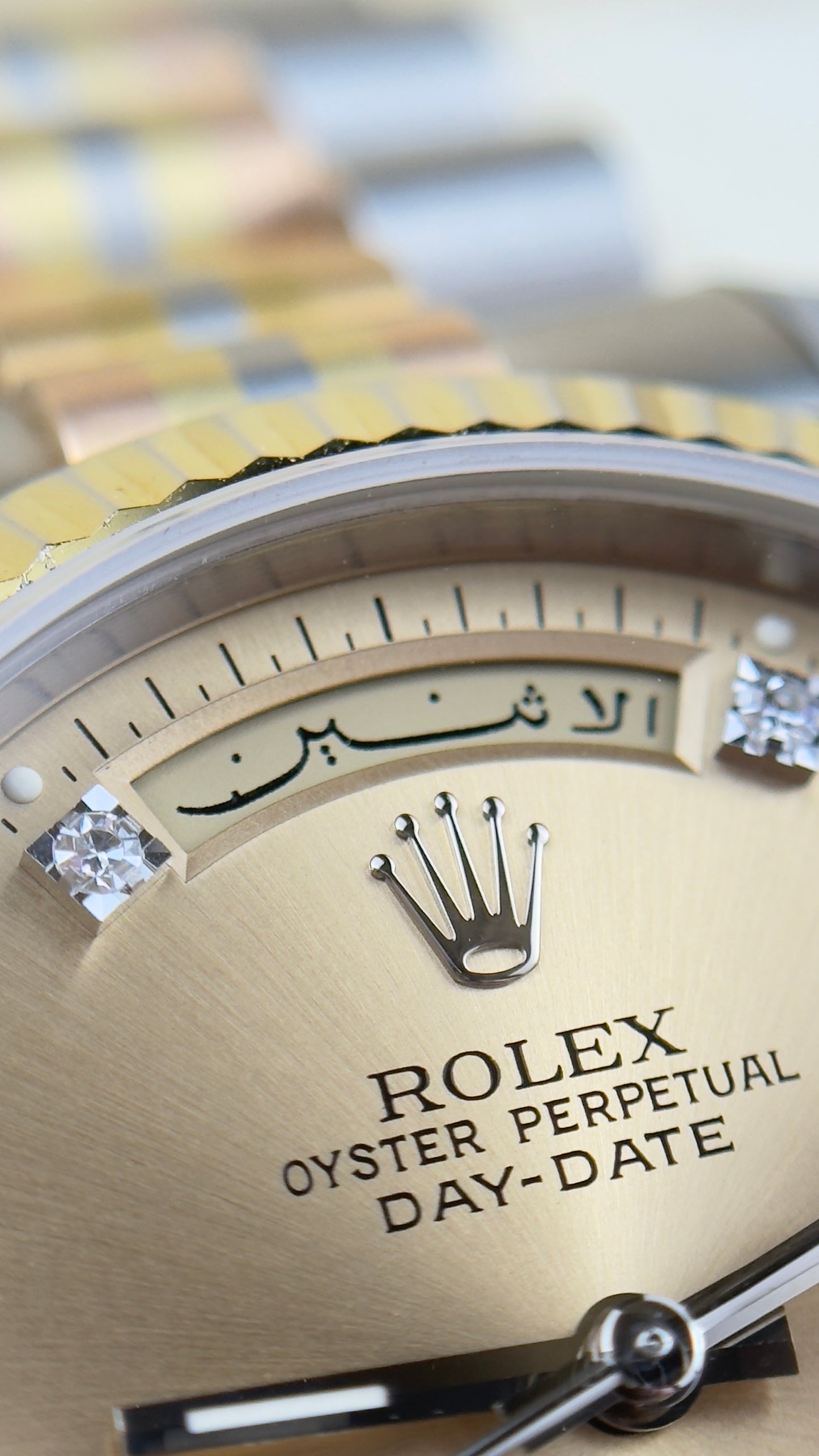 Rolex Day-Date 36mm Tridor with Diamond Numerals – Ref. 18239