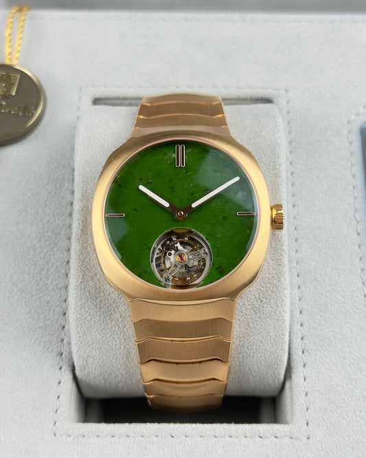 H. Moser & Cie Streamliner Tourbillon Wyoming Jade - 40MM  - Ref: 6804-0406