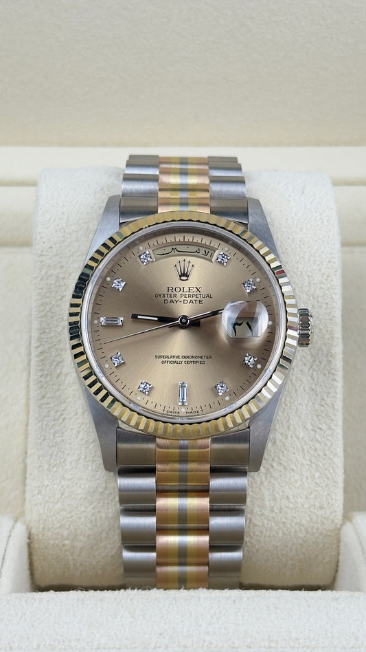 Rolex Day-Date 36mm Tridor with Diamond Numerals – Ref. 18239