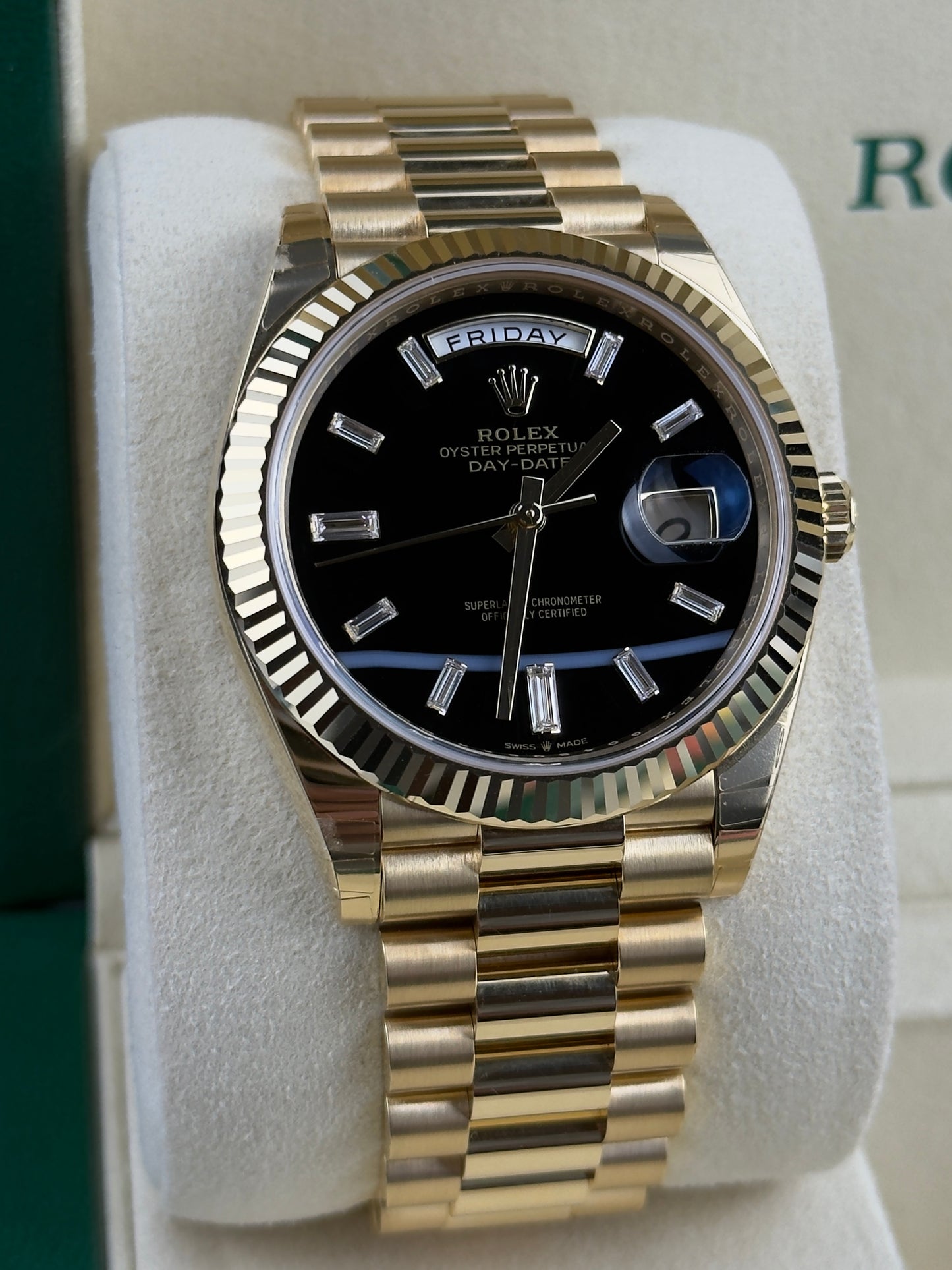 Rolex Day-Date black onyx baguette - 40mm - Ref; 228238-0059