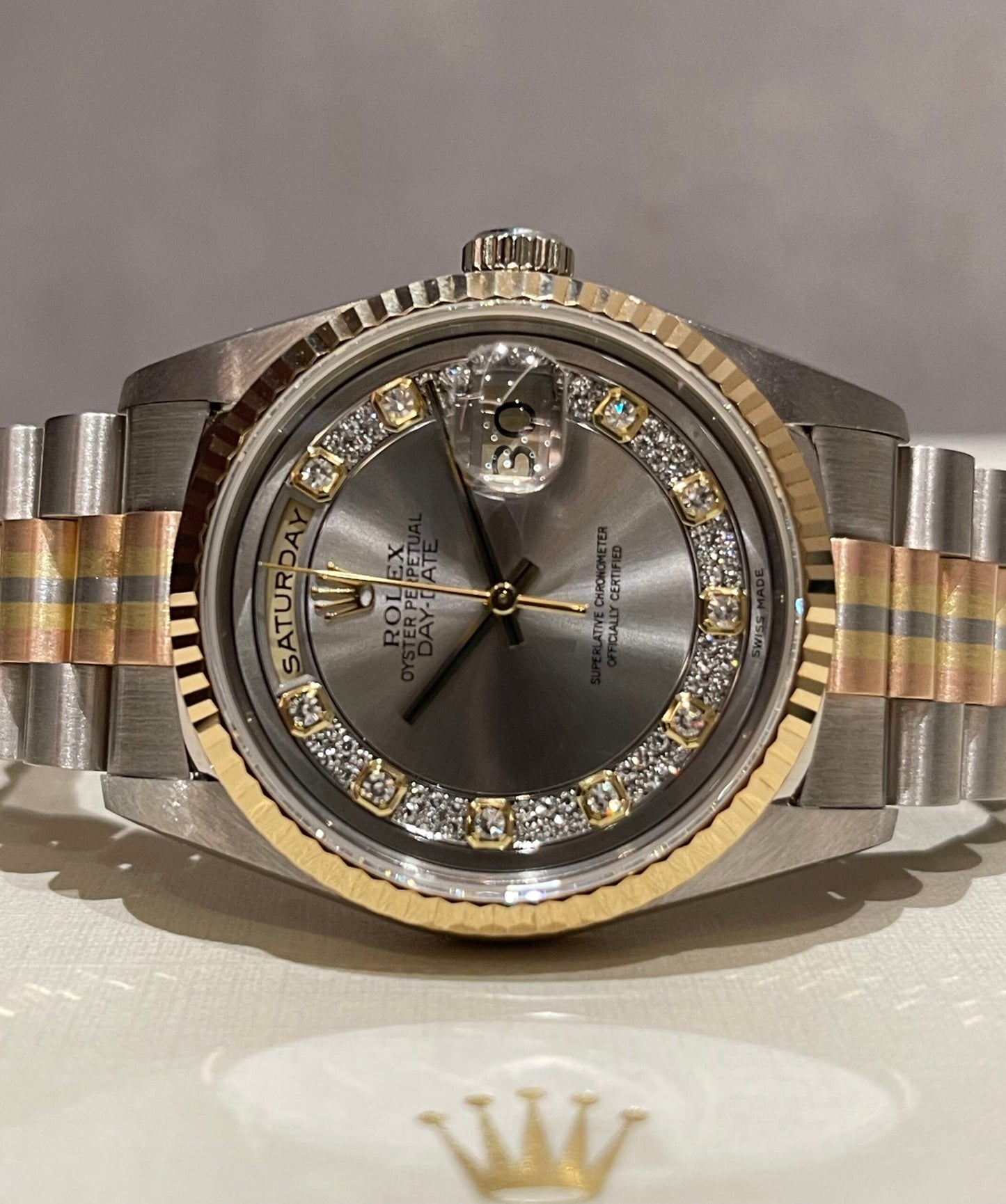 Rolex Day-Date Tridor Diamonds Dial 36MM 18239B - TimeZone Watches